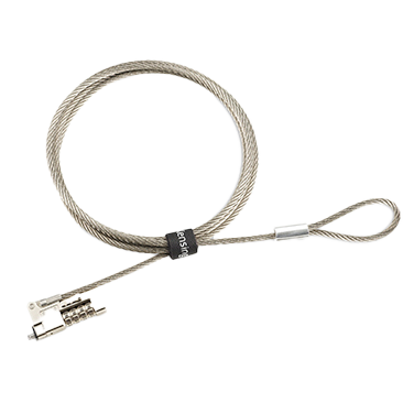 Un câble de sécurité Kensington, un câble en acier avec un verrou à combinaison pour sécuriser les appareils