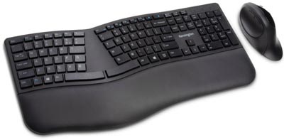 Clavier et souris sans fil Pro Fit® Ergo (noirs) on white background