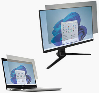 Kensington anti glare and blue light reduction on laptop and desktop.