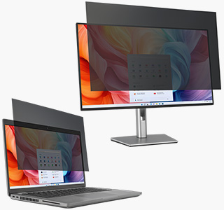 Kensington EQ Privacy Screen Filters on laptop and desktop.