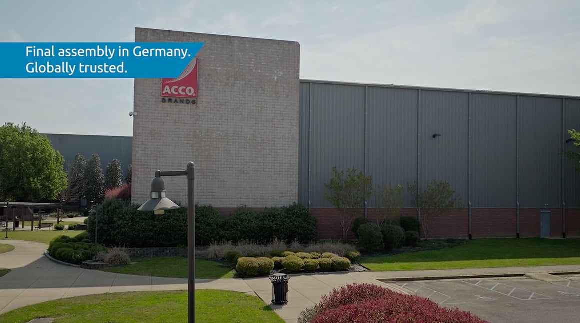 Video: building with title final assembly in Germany. Globally trusted