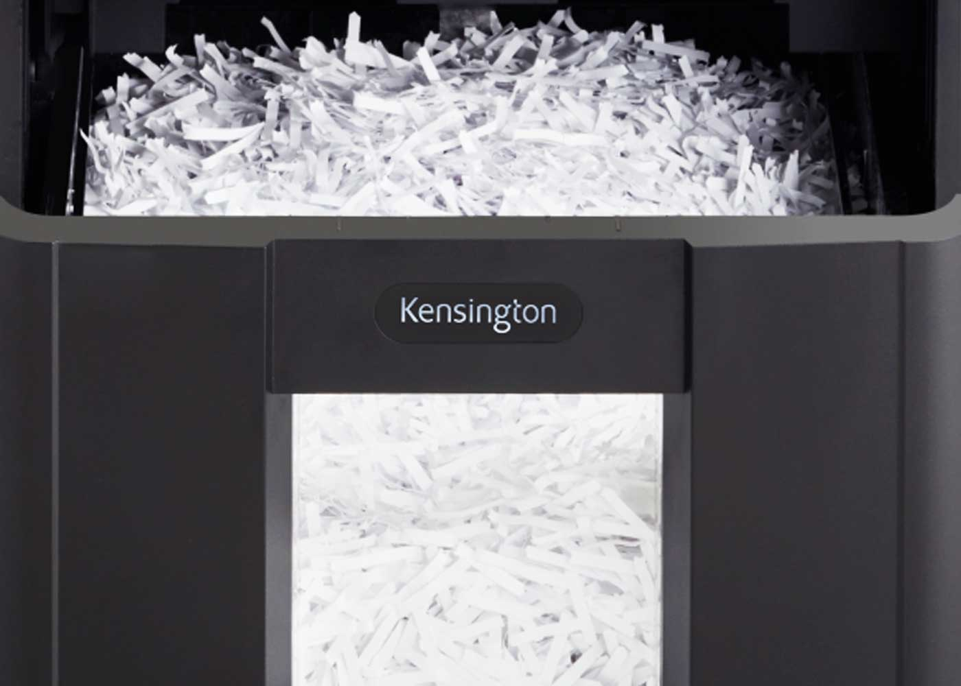 Kensington shredder with paper inside itself.