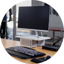 WellView Monitor Stand on desk