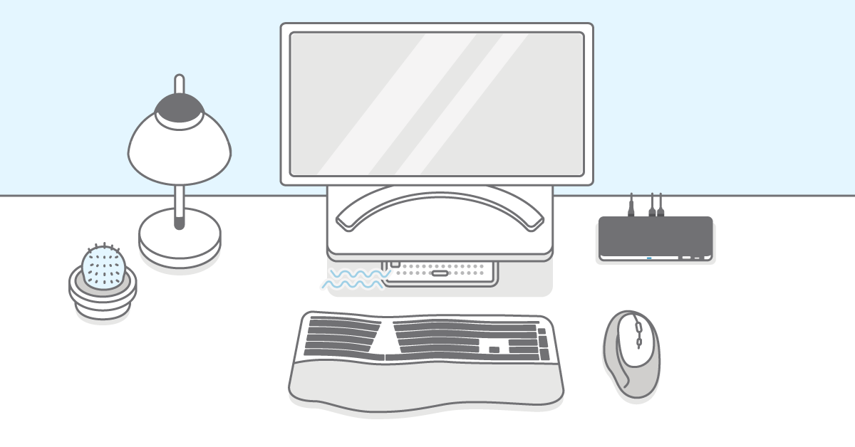 Illustration of Kensington ergonomic products
